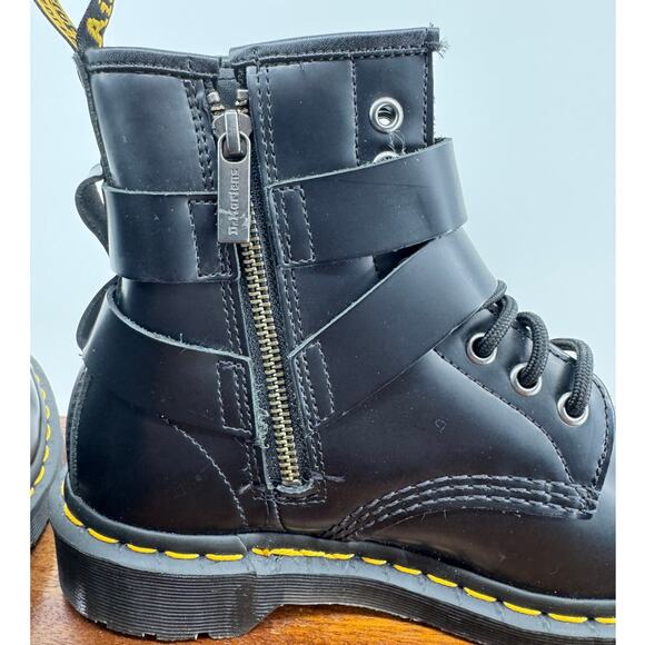 DR. MARTENS Cristofor Leather Harness Lace up Boots Size Men's 5 Ladies 6 - Picture 7 of 13